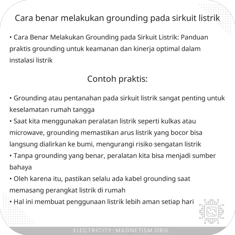 Cara Benar Melakukan Grounding pada Sirkuit Listrik