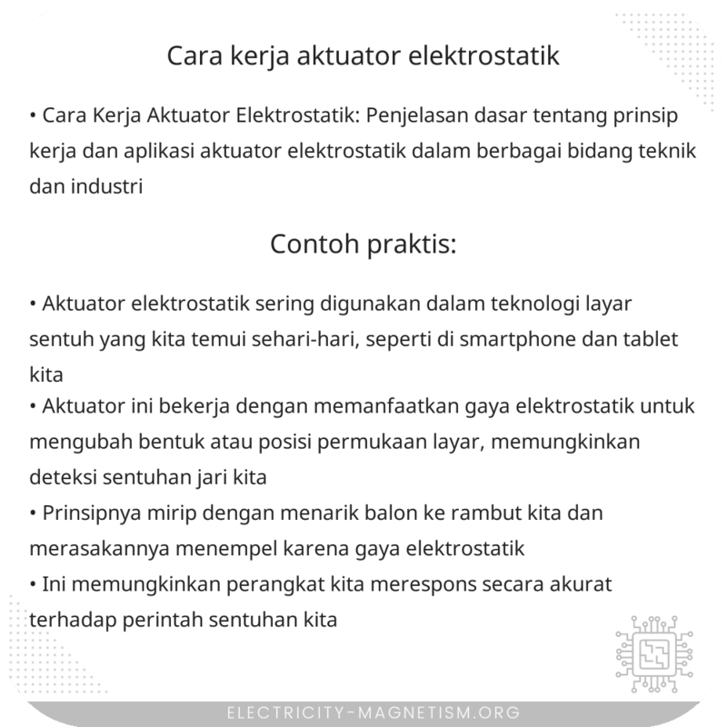 Cara Kerja Aktuator Elektrostatik