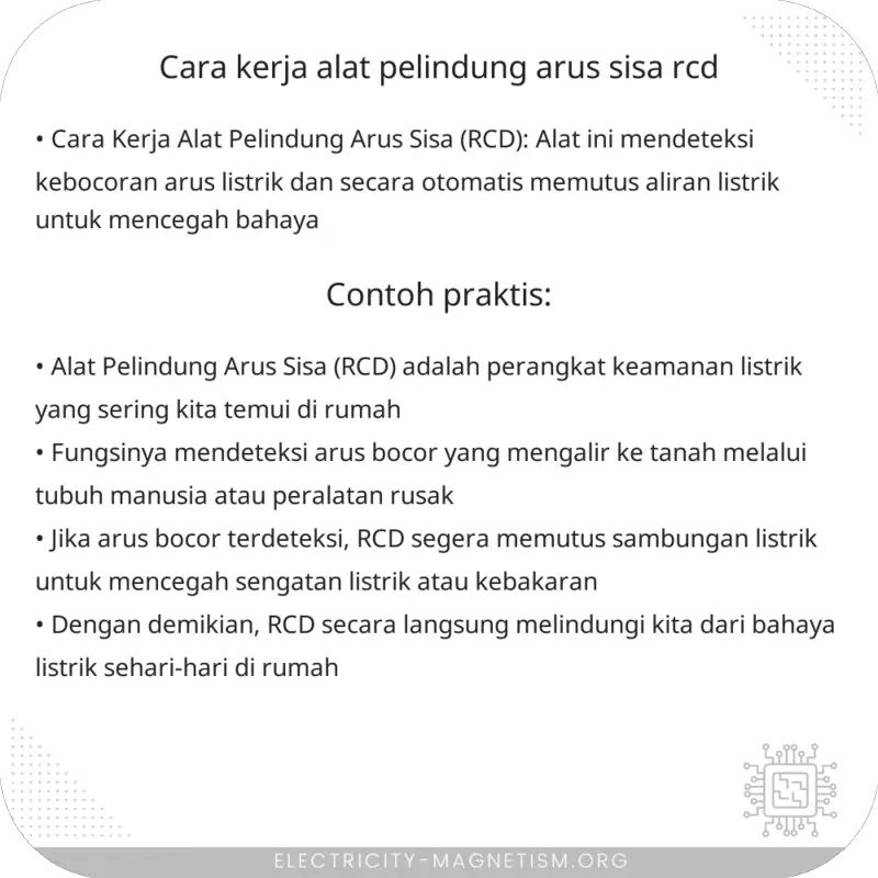 Cara Kerja Alat Pelindung Arus Sisa (RCD)
