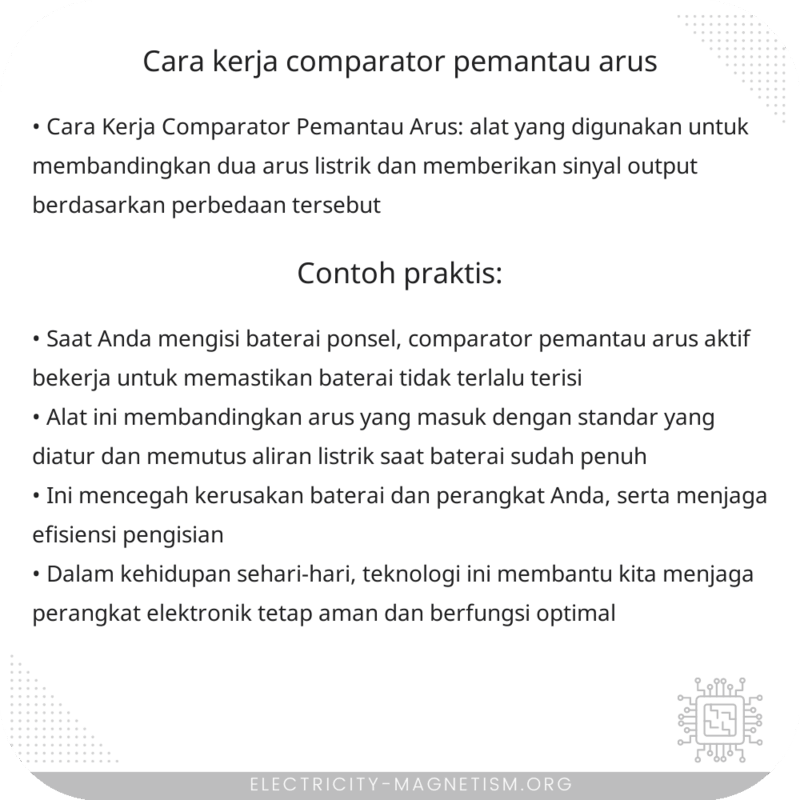 Cara Kerja Comparator Pemantau Arus