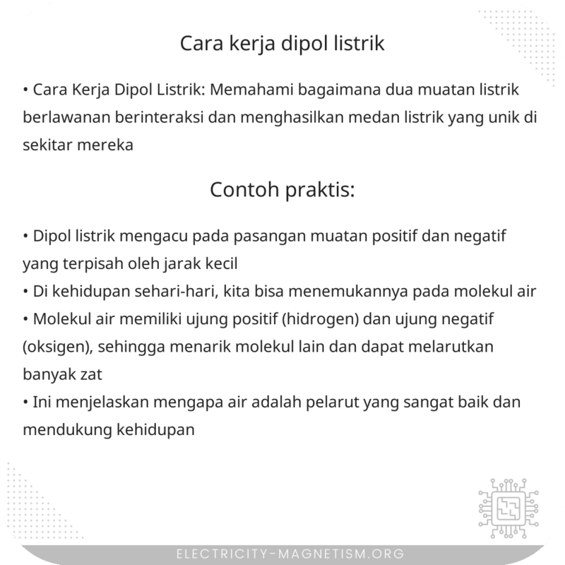 Cara Kerja Dipol Listrik