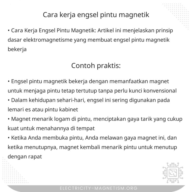 Cara Kerja Engsel Pintu Magnetik