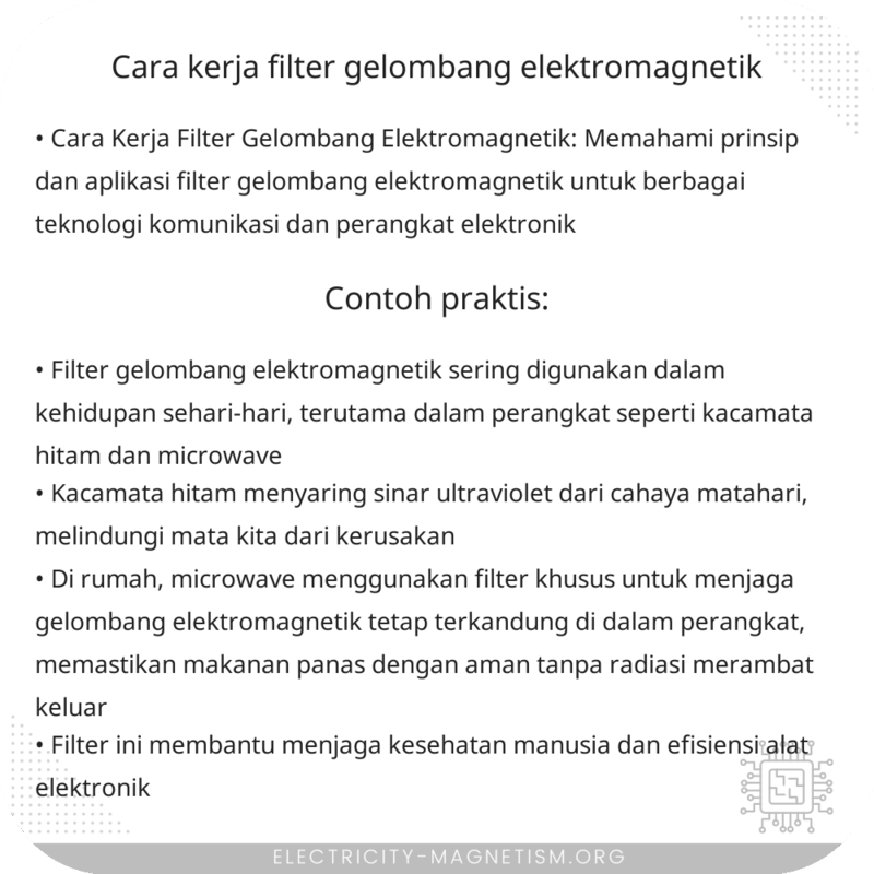 Cara Kerja Filter Gelombang Elektromagnetik
