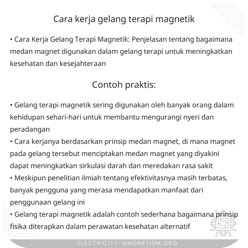 Cara Kerja Gelang Terapi Magnetik