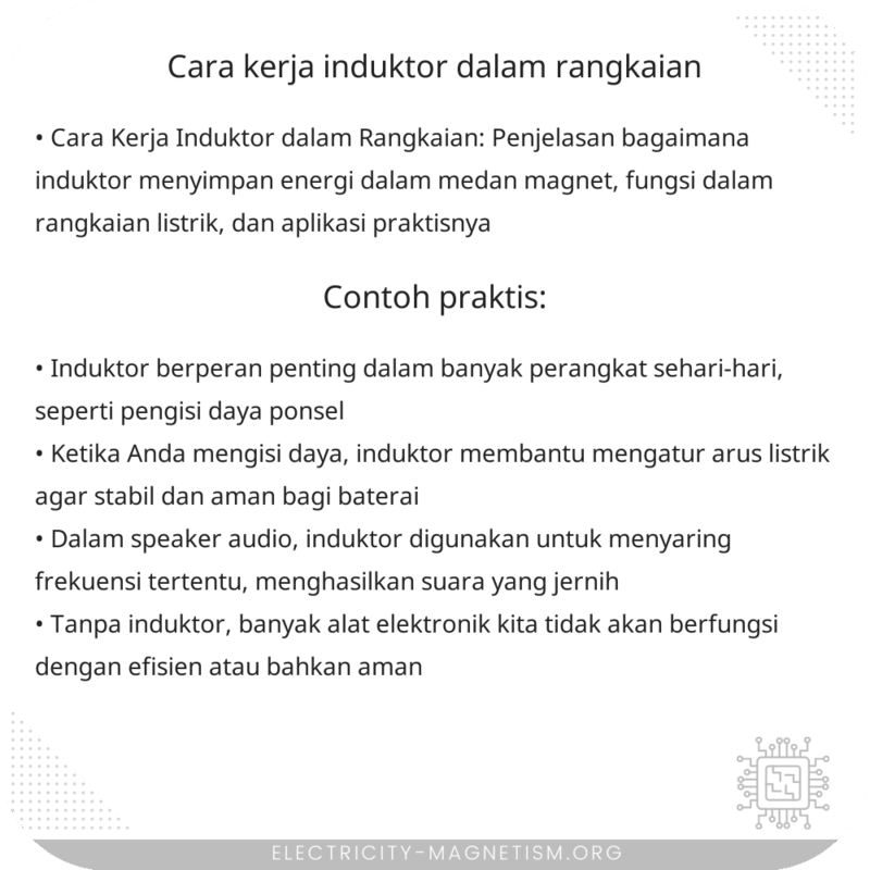 Cara Kerja Induktor dalam Rangkaian