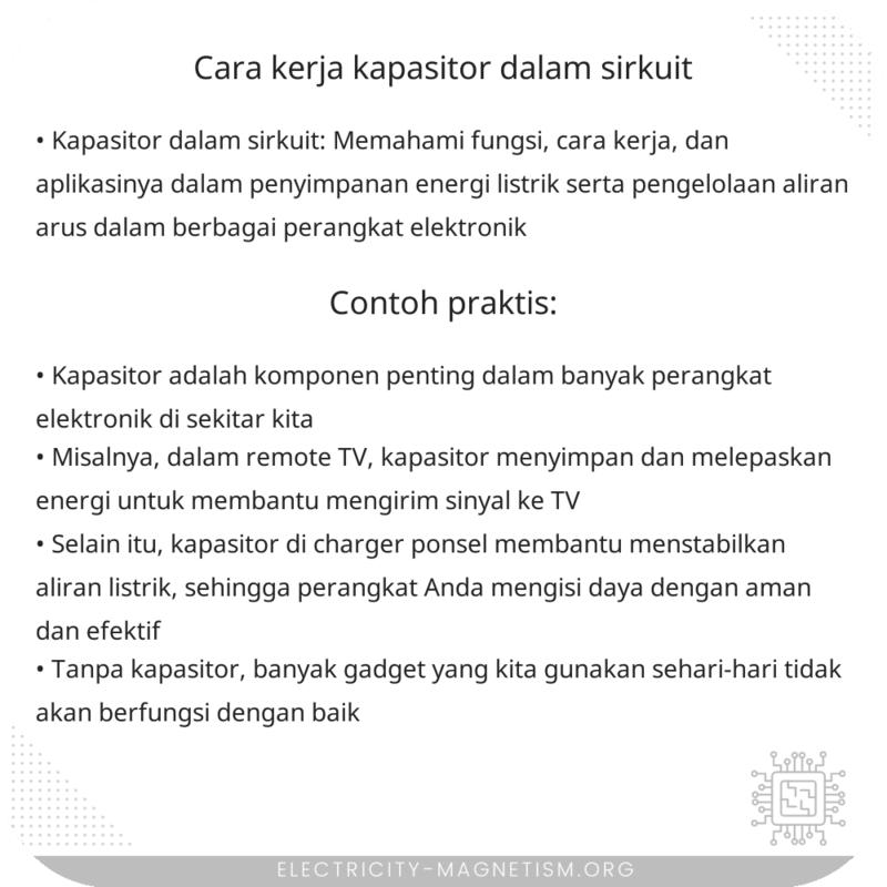 Cara Kerja Kapasitor dalam Sirkuit