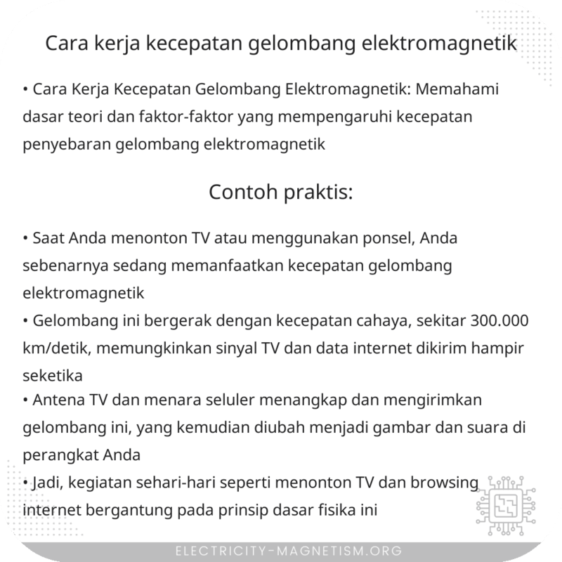 Cara Kerja Kecepatan Gelombang Elektromagnetik