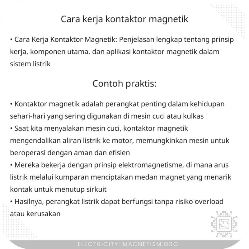 Cara Kerja Kontaktor Magnetik