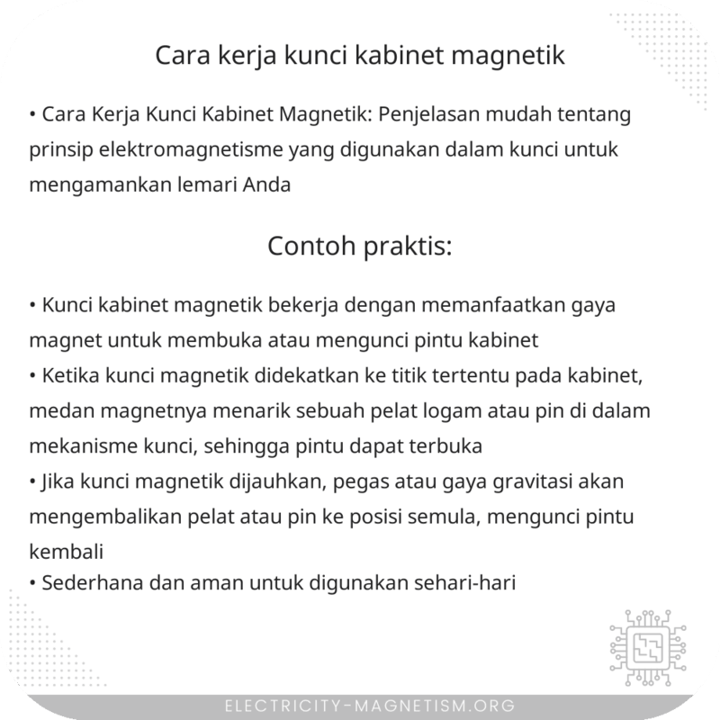 Cara Kerja Kunci Kabinet Magnetik