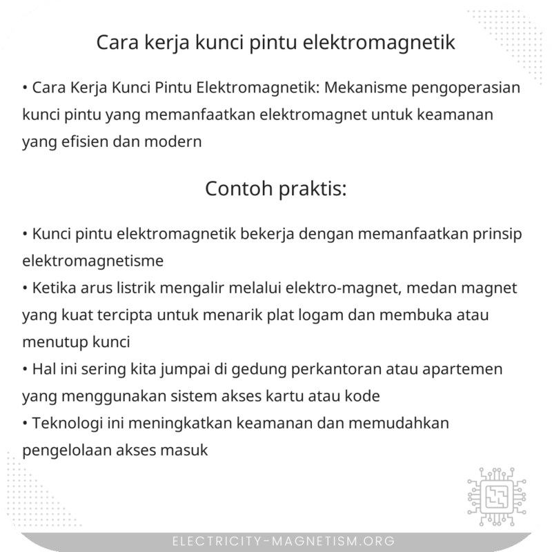 Cara Kerja Kunci Pintu Elektromagnetik