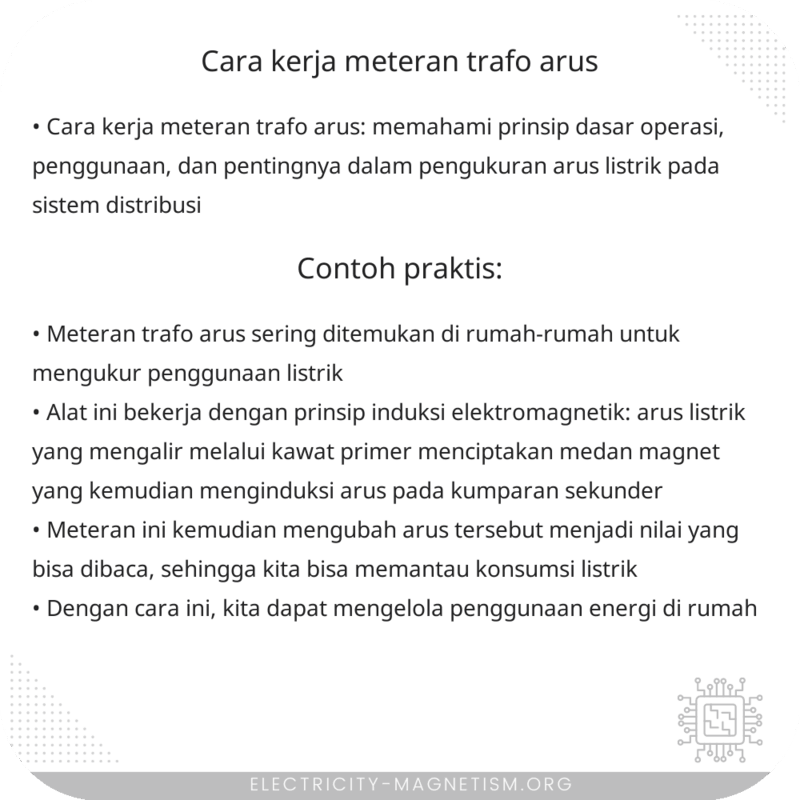 Cara Kerja Meteran Trafo Arus