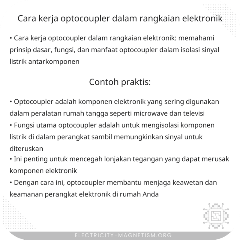 Cara Kerja Optocoupler dalam Rangkaian Elektronik