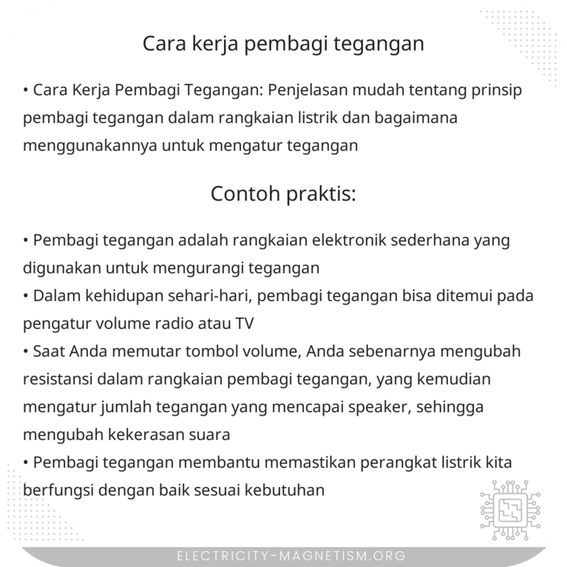 Cara Kerja Pembagi Tegangan