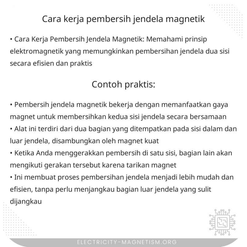 Cara Kerja Pembersih Jendela Magnetik