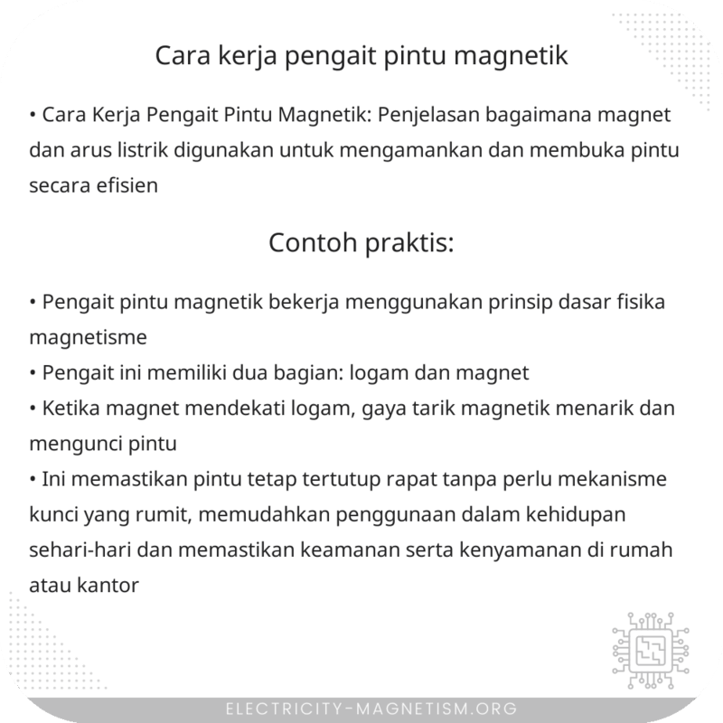 Cara Kerja Pengait Pintu Magnetik