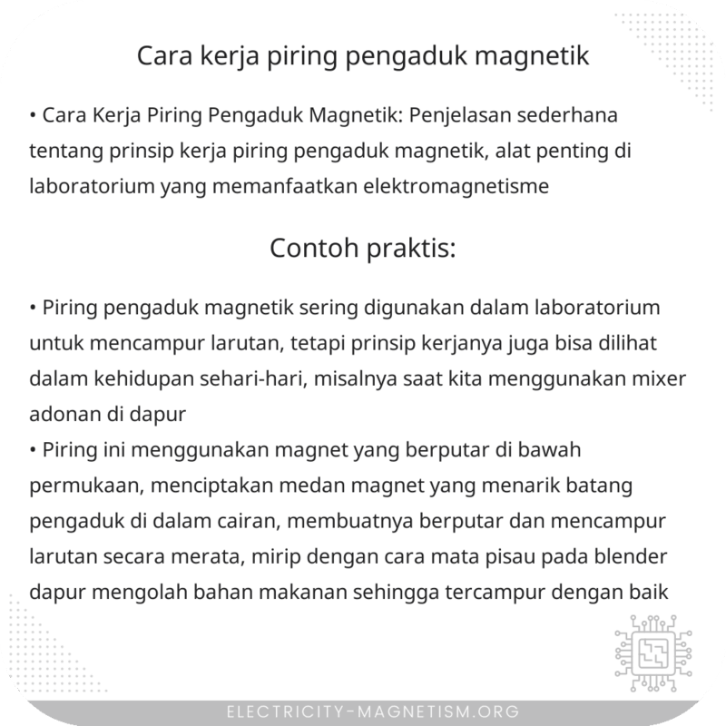 Cara Kerja Piring Pengaduk Magnetik