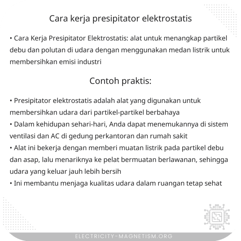 Cara Kerja Presipitator Elektrostatis