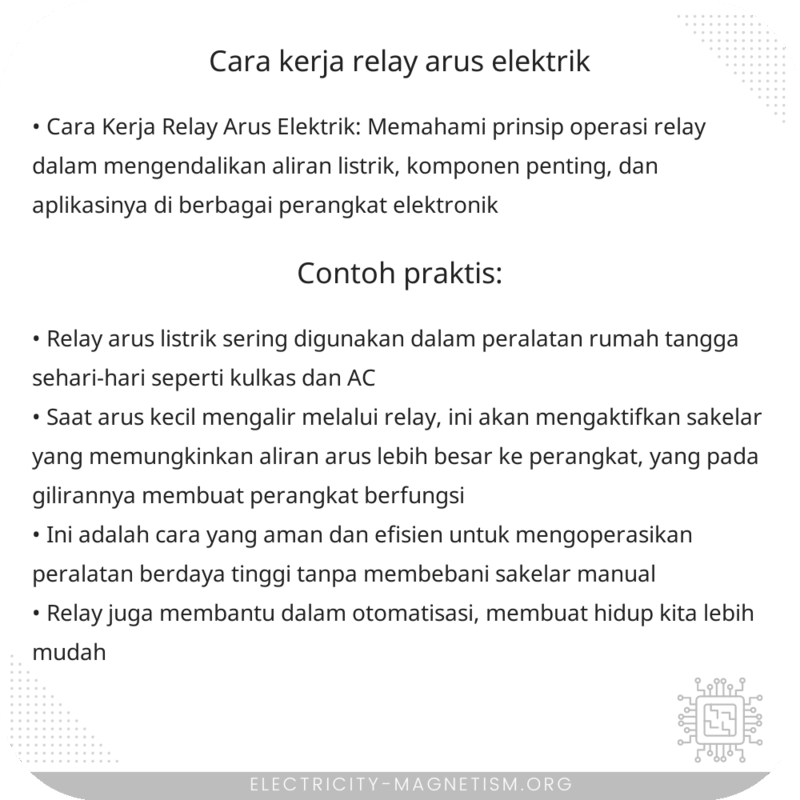Cara Kerja Relay Arus Elektrik