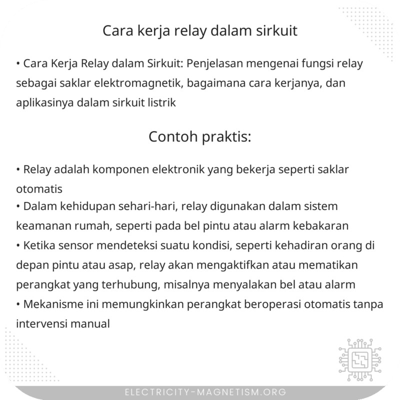 Cara Kerja Relay dalam Sirkuit