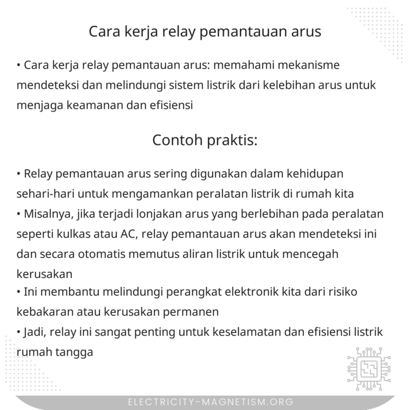 Cara Kerja Relay Pemantauan Arus