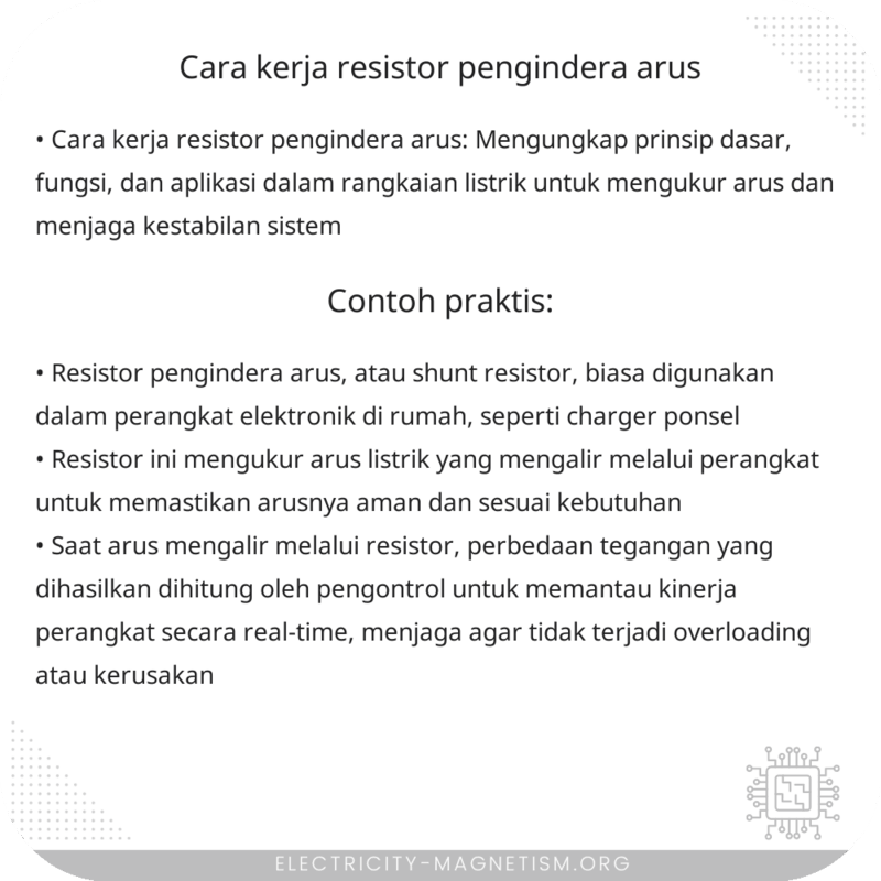 Cara Kerja Resistor Pengindera Arus