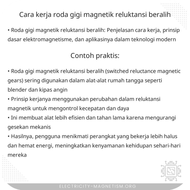 Cara Kerja Roda Gigi Magnetik Reluktansi Beralih