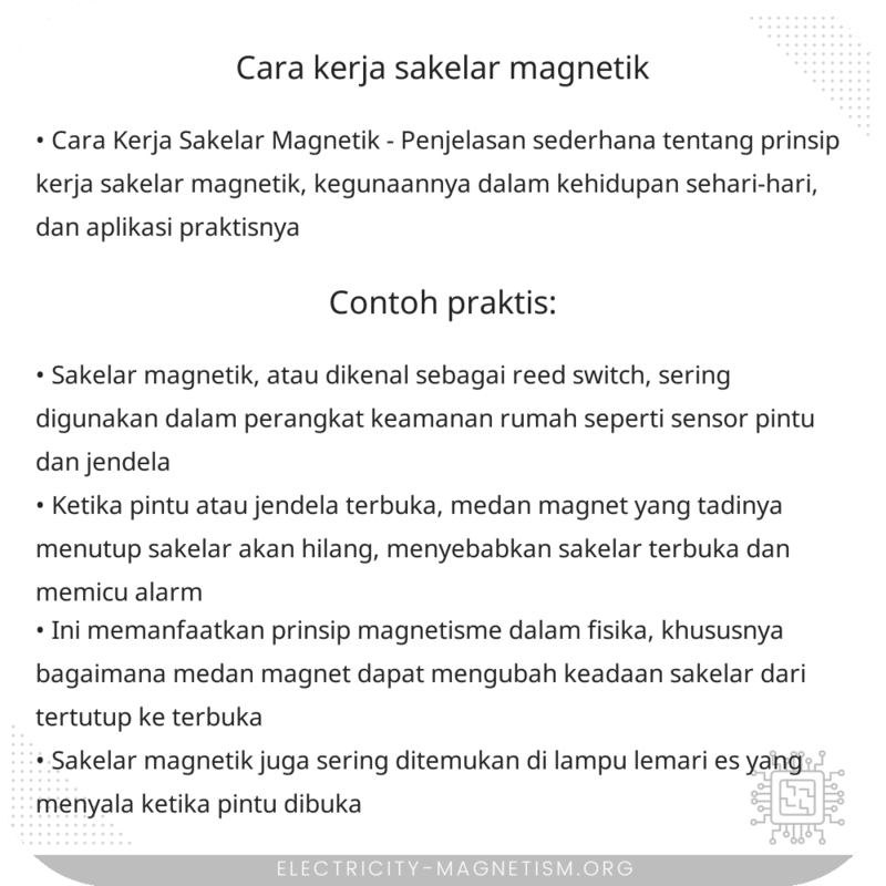 Cara Kerja Sakelar Magnetik