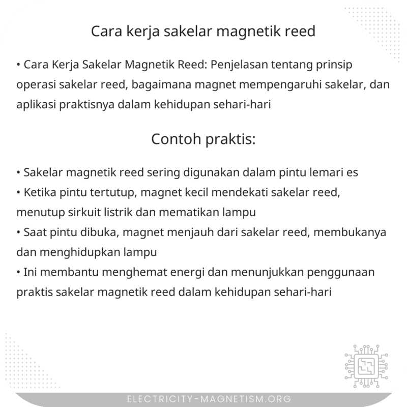 Cara Kerja Sakelar Magnetik Reed