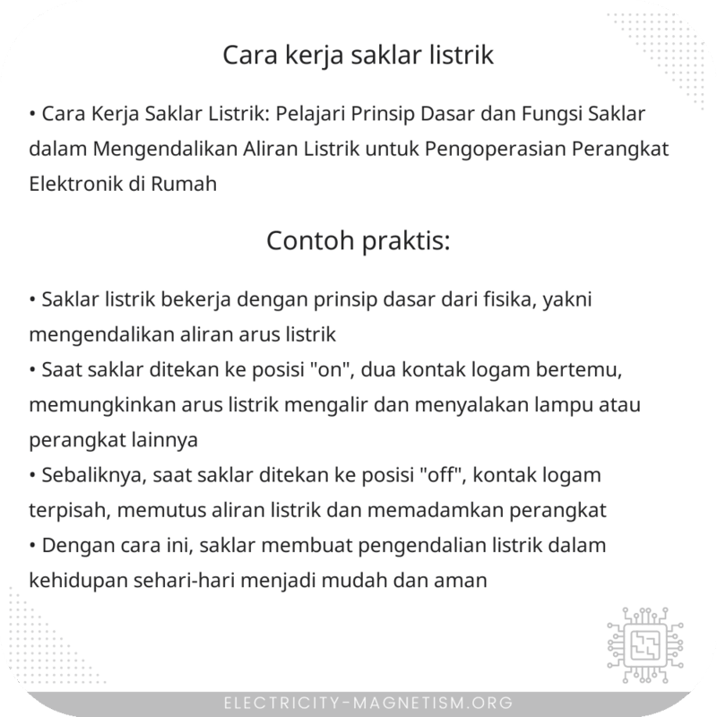 Cara Kerja Saklar Listrik