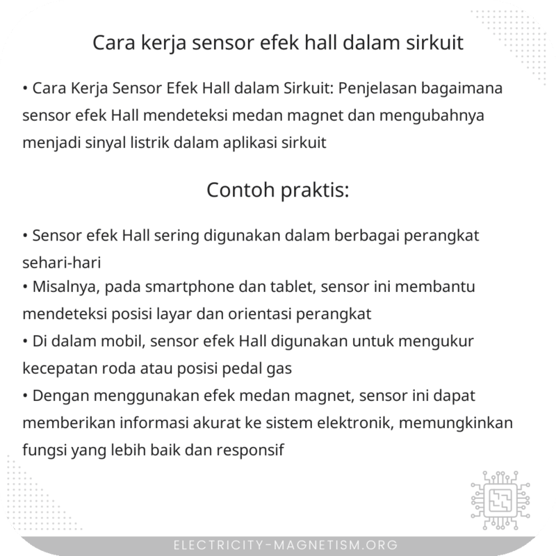 Cara Kerja Sensor Efek Hall dalam Sirkuit