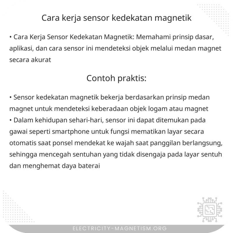 Cara Kerja Sensor Kedekatan Magnetik