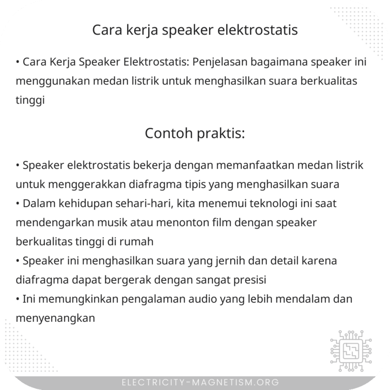 Cara Kerja Speaker Elektrostatis