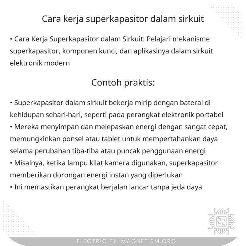Cara Kerja Superkapasitor dalam Sirkuit