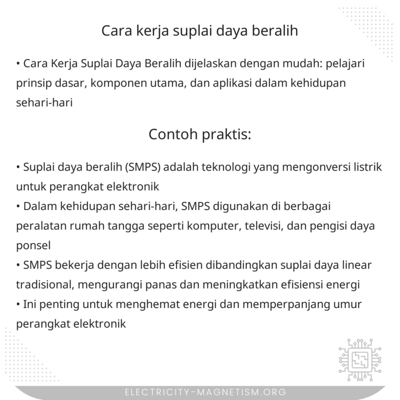 Cara Kerja Suplai Daya Beralih