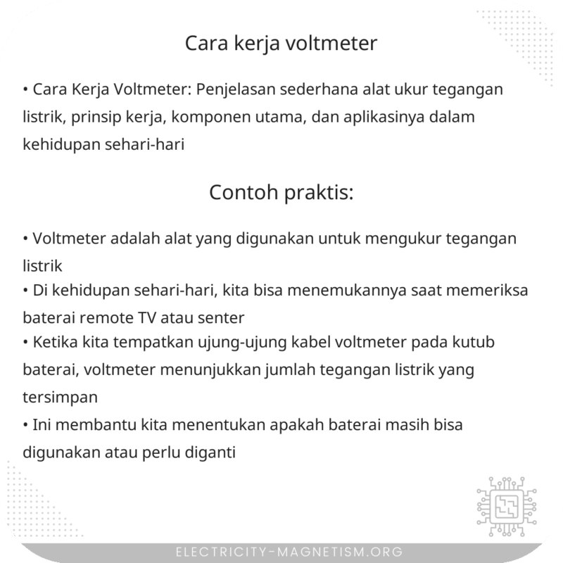 Cara Kerja Voltmeter