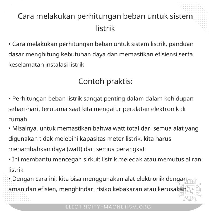 Cara Melakukan Perhitungan Beban untuk Sistem Listrik
