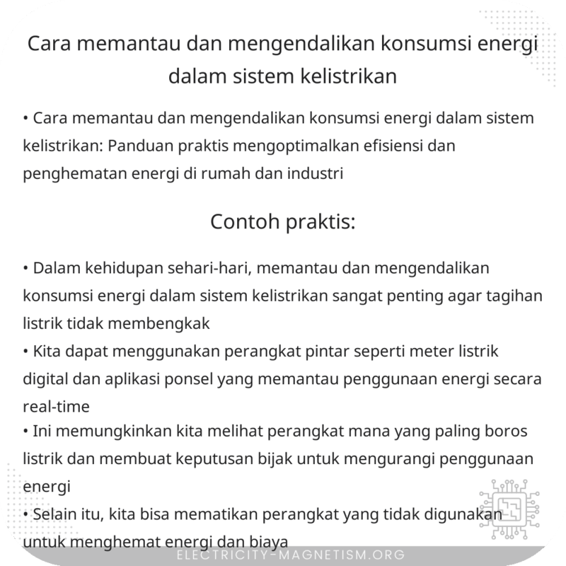 Cara Memantau dan Mengendalikan Konsumsi Energi dalam Sistem Kelistrikan