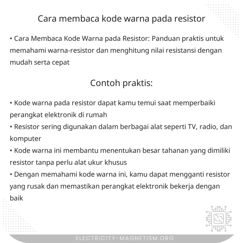 Cara Membaca Kode Warna pada Resistor