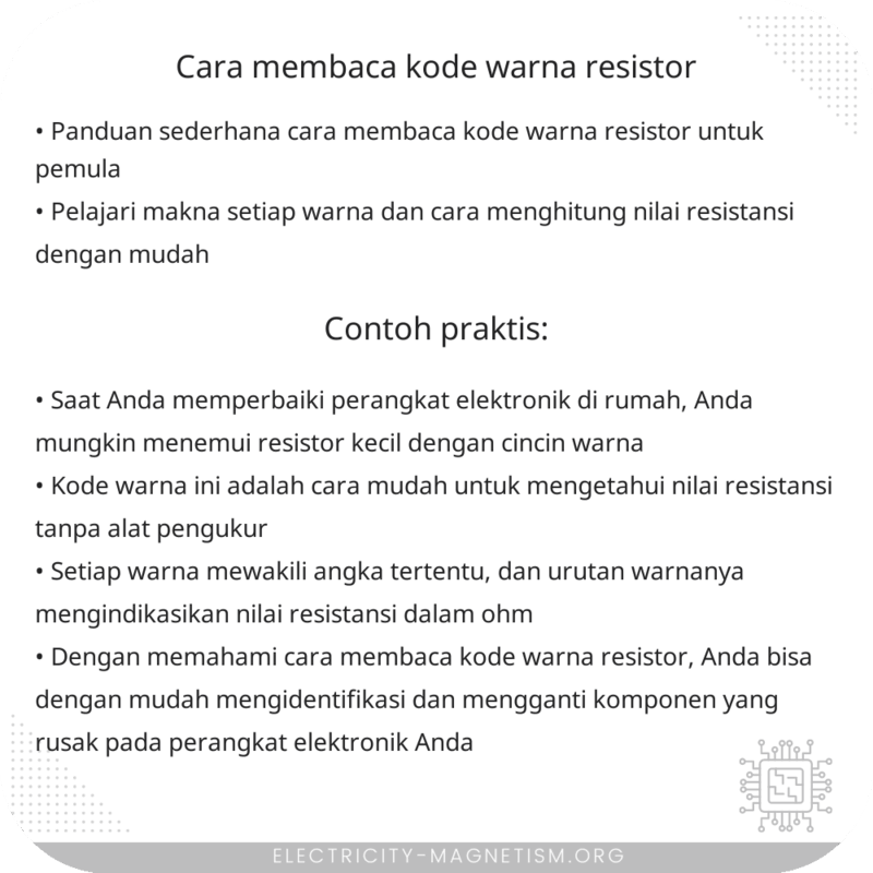 Cara Membaca Kode Warna Resistor