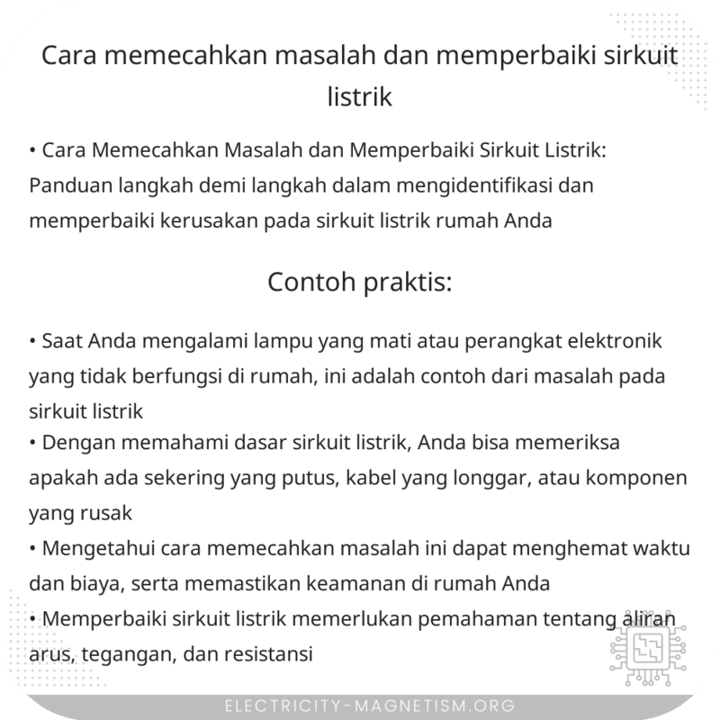 Cara Memecahkan Masalah dan Memperbaiki Sirkuit Listrik
