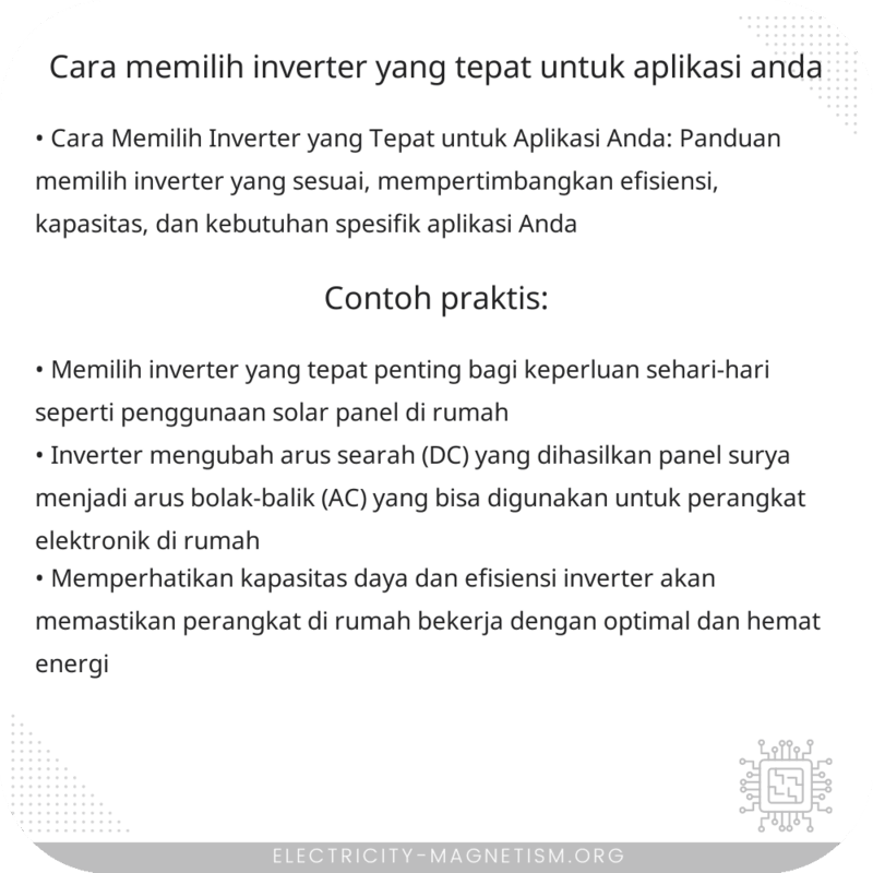 Cara Memilih Inverter yang Tepat untuk Aplikasi Anda