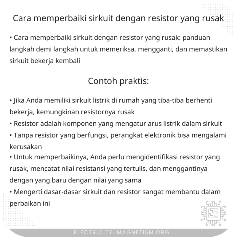 Cara Memperbaiki Sirkuit dengan Resistor yang Rusak