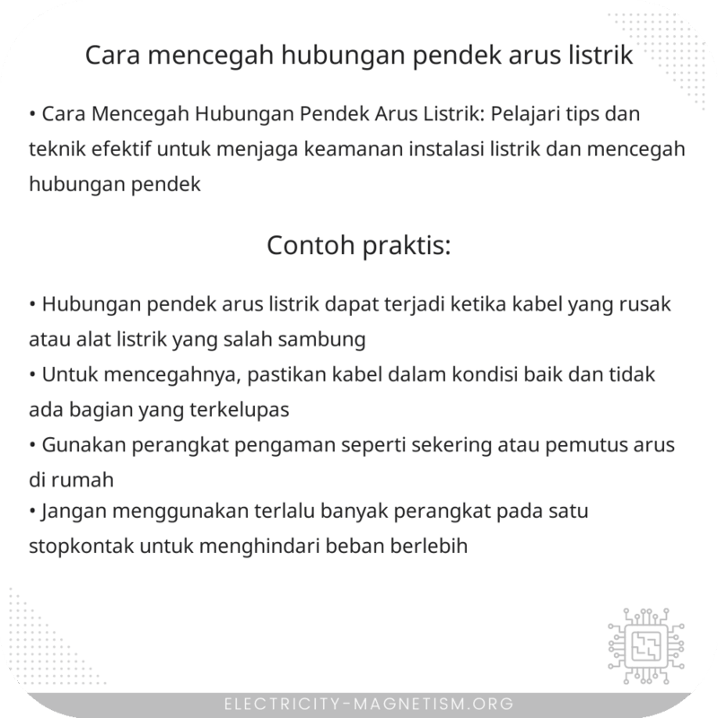 Cara Mencegah Hubungan Pendek Arus Listrik