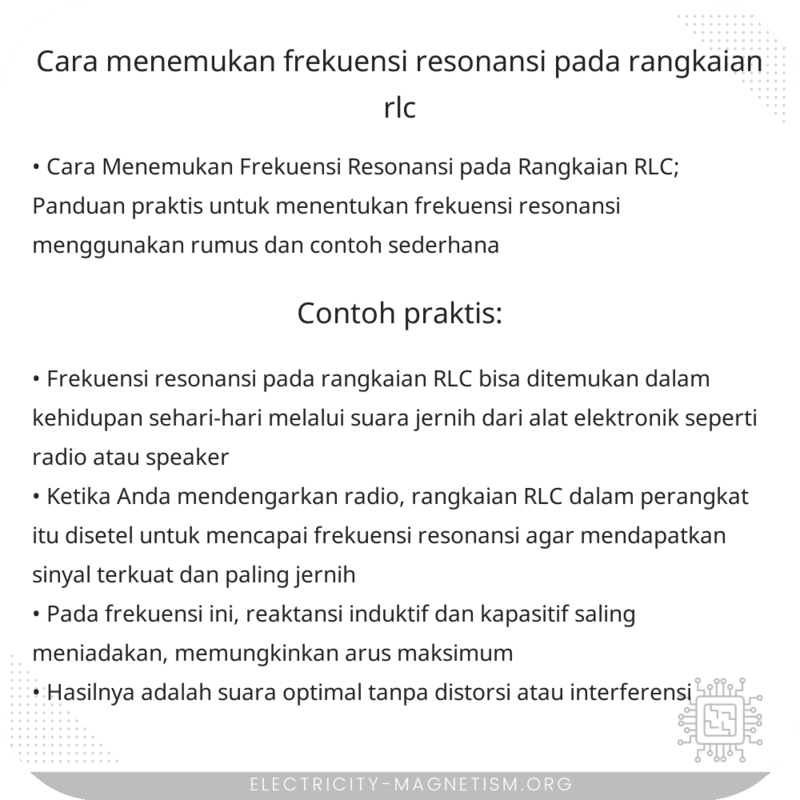 Cara Menemukan Frekuensi Resonansi pada Rangkaian RLC