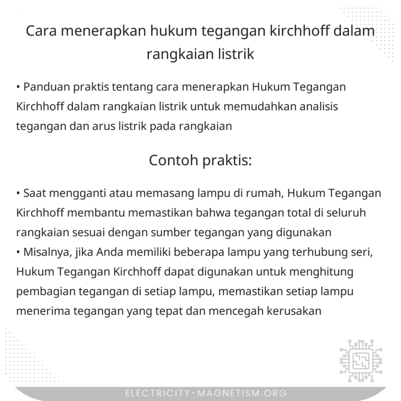 Cara Menerapkan Hukum Tegangan Kirchhoff dalam Rangkaian Listrik