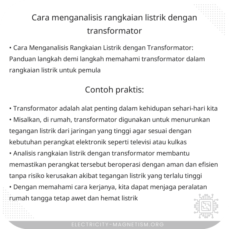 Cara Menganalisis Rangkaian Listrik dengan Transformator