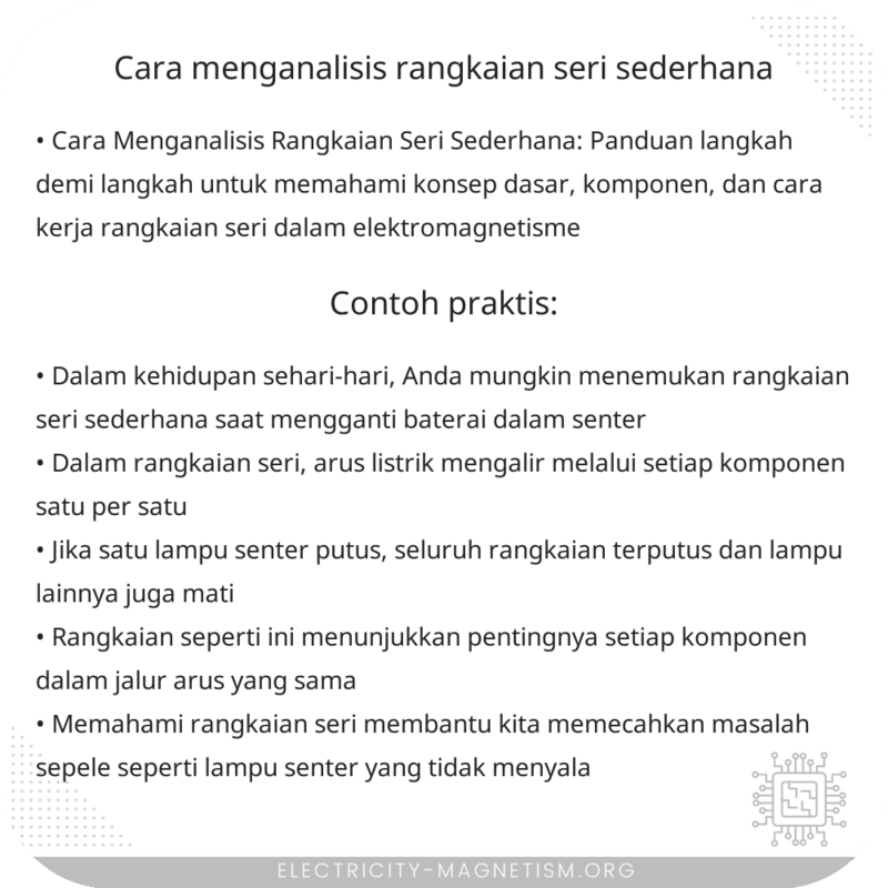 Cara Menganalisis Rangkaian Seri Sederhana