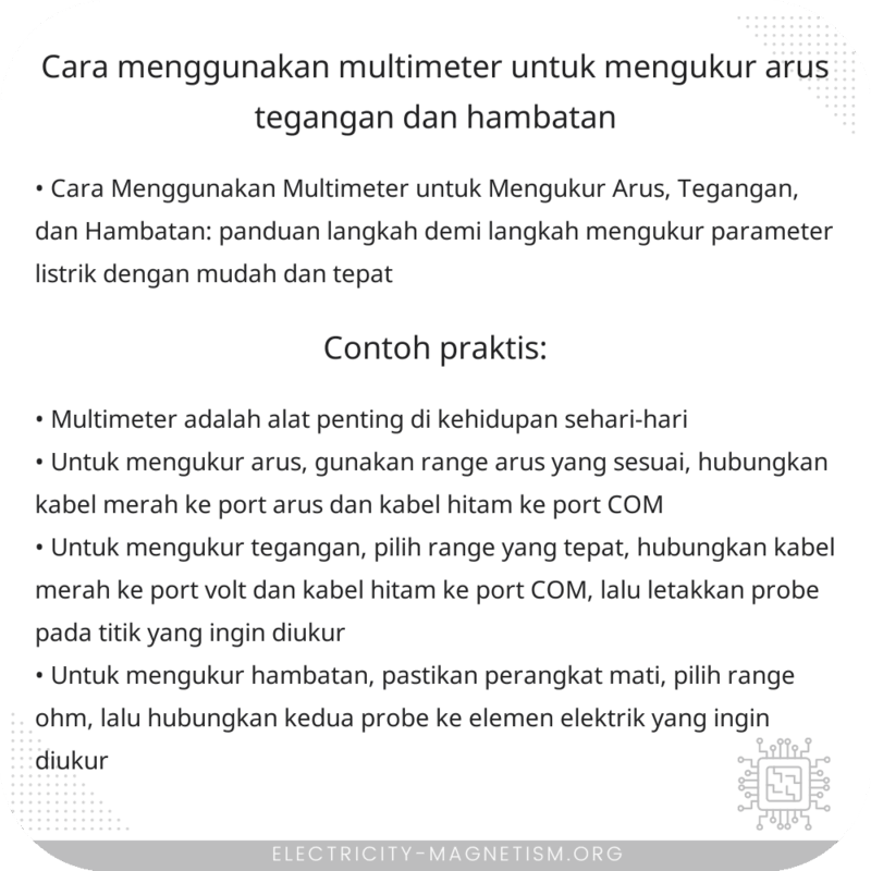 Cara Menggunakan Multimeter untuk Mengukur Arus, Tegangan, dan Hambatan