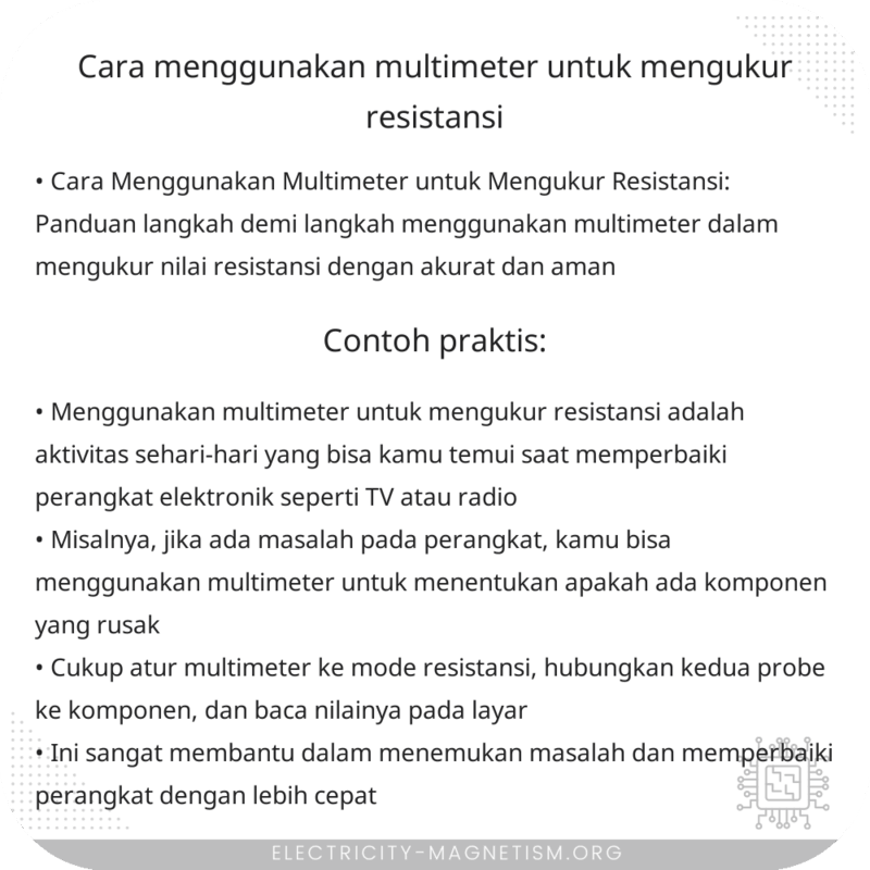 Cara Menggunakan Multimeter untuk Mengukur Resistansi