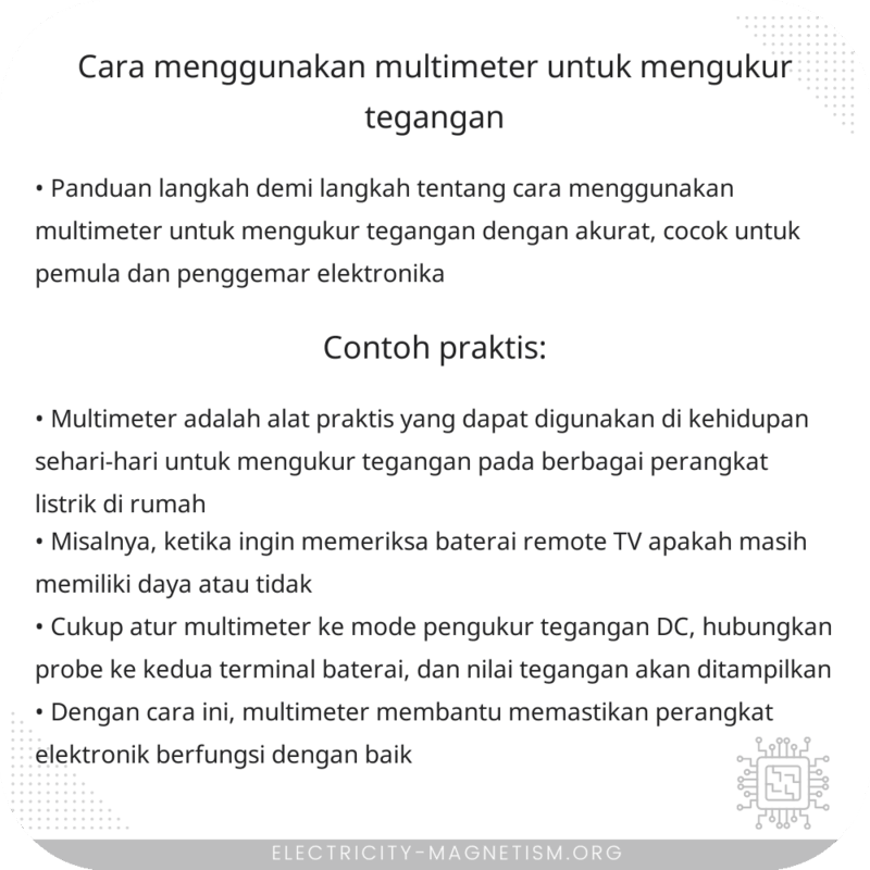 Cara Menggunakan Multimeter untuk Mengukur Tegangan
